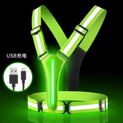 Des sicherheits-Westen-Jacken-Leichtgewichtler-3 reflektierende Nachtlaufende Weste SJV003 USB AufladungsKopie- "Heller"sicherheits-der Westen-LED USB