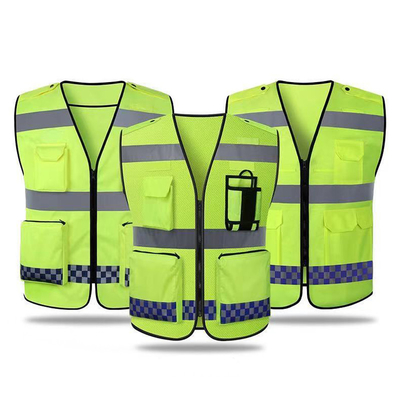 Großhandels-Sicherheits-Westen-Sicherheits-Kleidungs-Gewohnheits-hohe Sicht-reflektierende laufende Arbeits-Weste des Polyester-SJV03