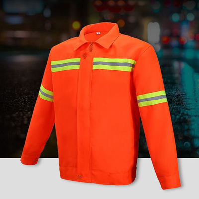 Großhandels-Sicherheits-Westen-hohe Sicht-Sicherheit kundenspezifischer Logo Work Orange Reflective Clothing des Polyester-SJV08